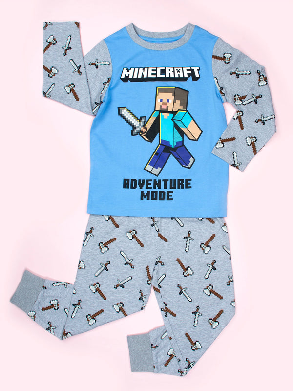 Pyjama Minecraft – bleu & gris