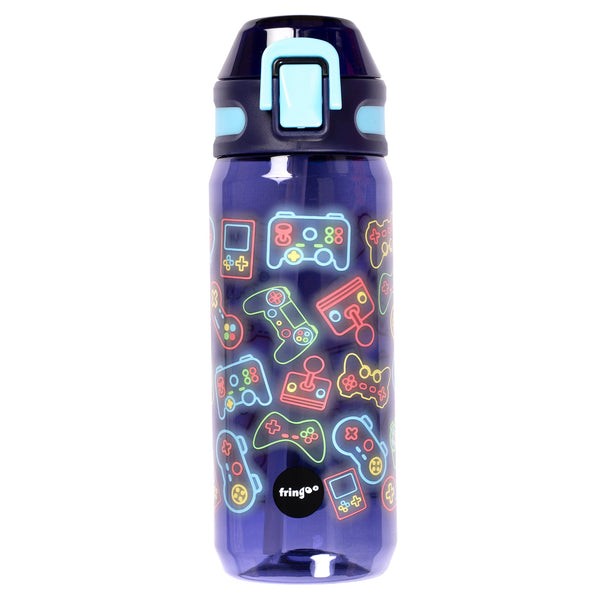 Gourde – avec paille 600 ml – Neon gaming
