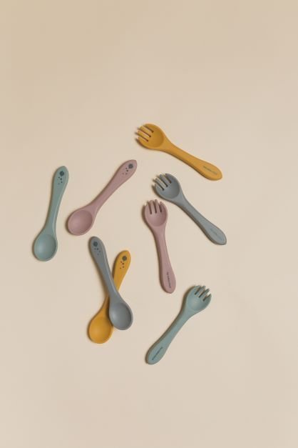 PRODUCT WITH IMPERFECTIONS - Silicone children's cutlery Honey