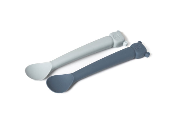 Silicone Baby Spoon Set Lili the Bear Indigo/Sky