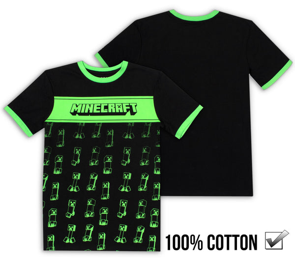 T-shirt Minecraft – Creeper T-shirt – noir & vert