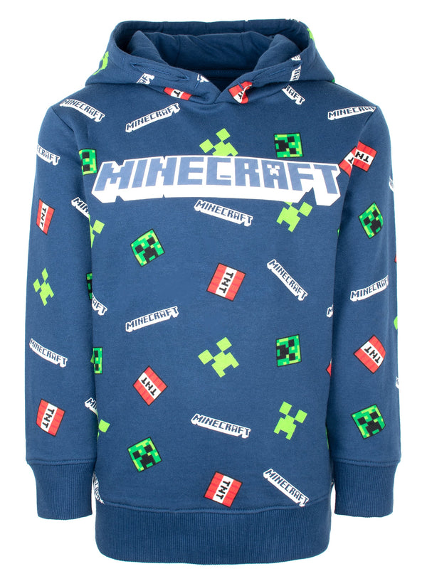 Sweat à capuche Minecraft – Creeper Pattern – Navy
