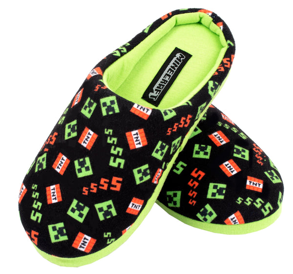 Chaussons enfant – Minecraft – noir Pattern