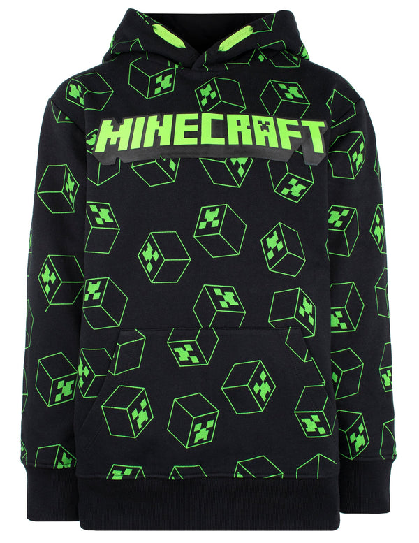 Sweat à capuche Minecraft – Creeper Pattern – noir