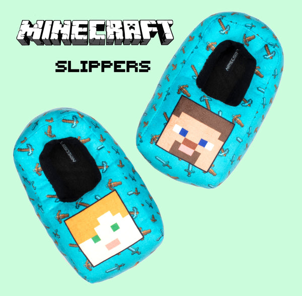 Chaussons enfant – Minecraft 3D – Alex et Steve