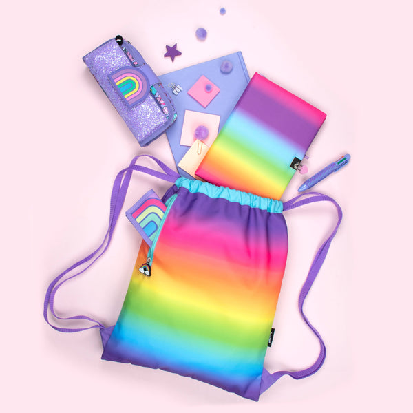 Sac à cordon avec bandoulière – arc-en-ciel