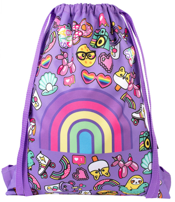 Sac à cordon avec bandoulière – arc-en-ciel Smile