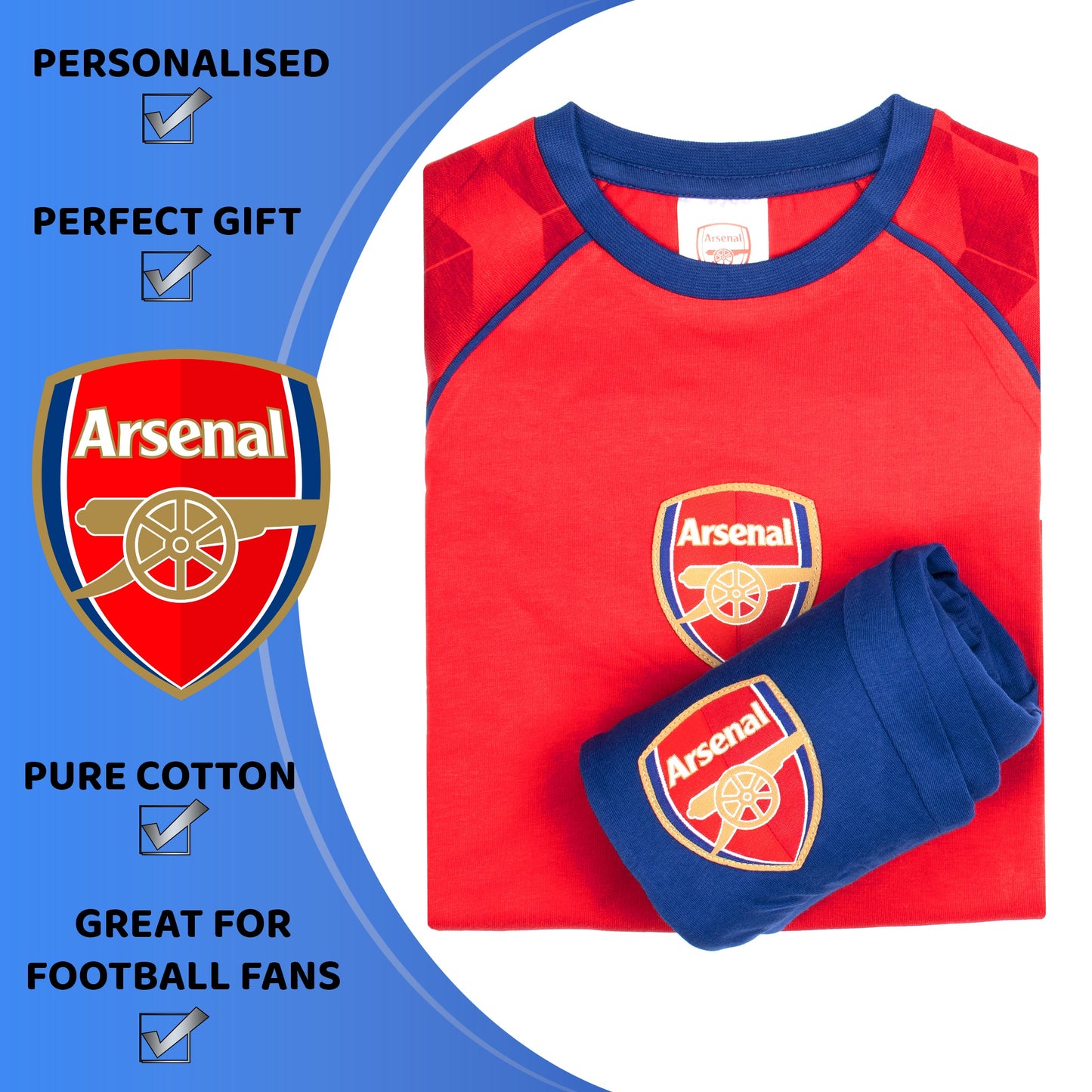 Arsenal F.C. Personalised Pyjamas Red