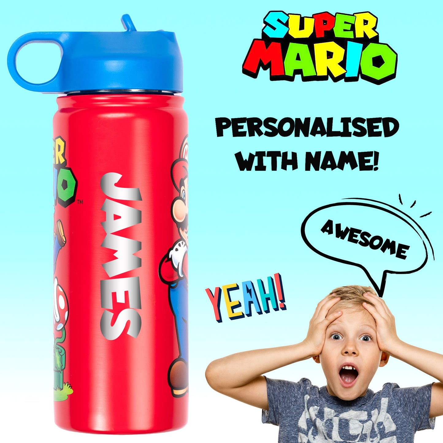Personalized Bottle - Mario Brothers
