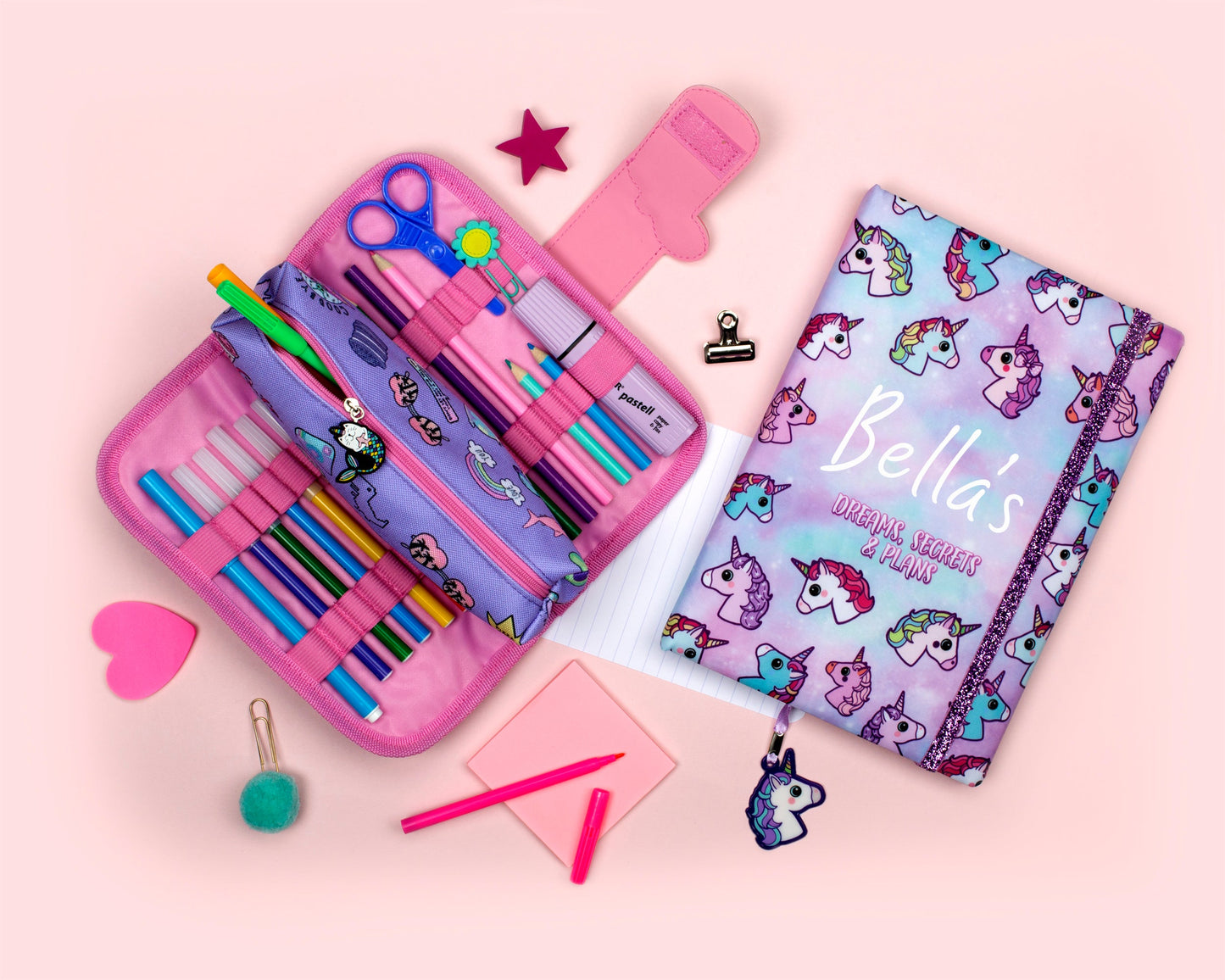 Personalized Notebook - Pastel Unicorns