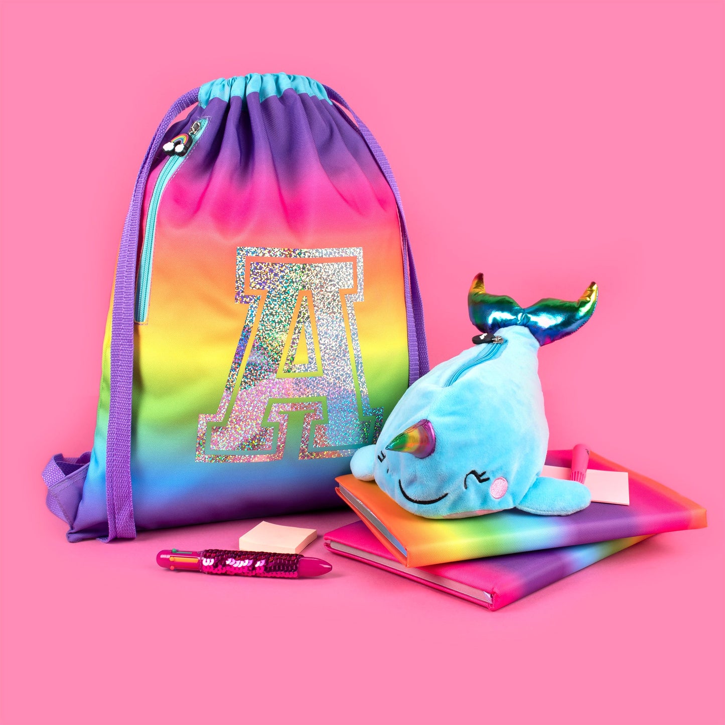Personalised Rainbow Drawstring Bags
