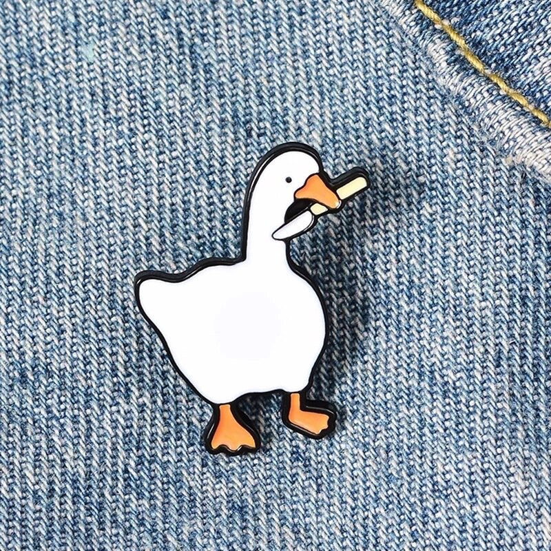 Pin's Canard Blanc Couteau – visuel produit