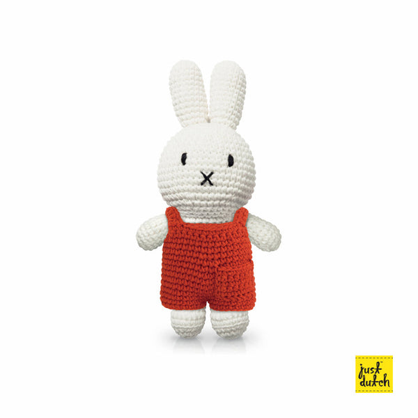 Peluche en Crochet Lapin Miffy - Salopette Classique - Rouge