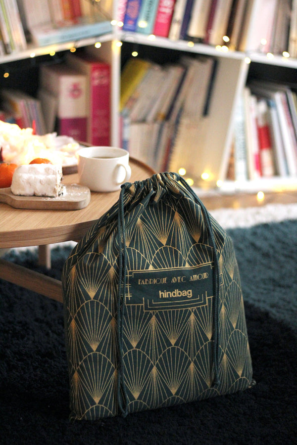 Reusable green gift pouch