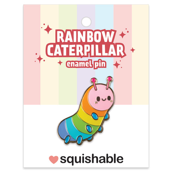 Pin's Émaillé Squishable – Chenille Arc-en-Ciel