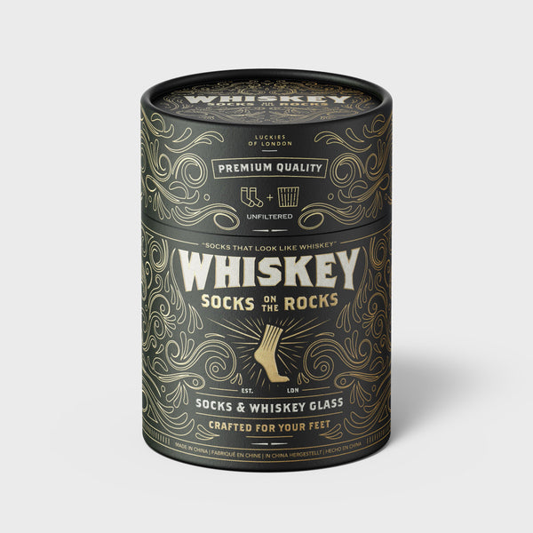 "Whiskey Socks On The Rocks" Gift Set - Glass + Socks