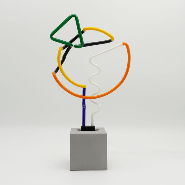 Neon concrete base "Art with Green Triangle"
