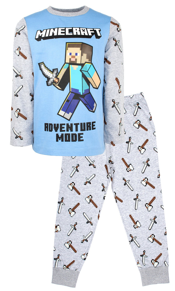 Pyjama Minecraft – bleu & gris
