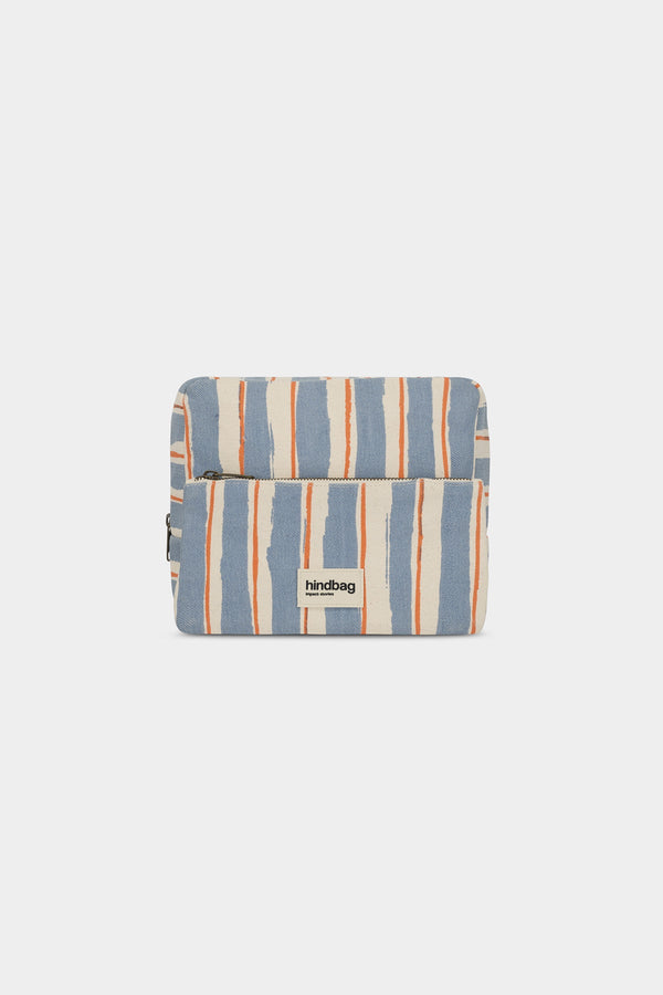 Trousse de toilette XL Alix Rayures Orange et Bleu