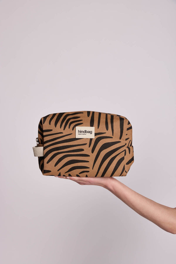 Trousse de toilette Léon Zèbre cannelle