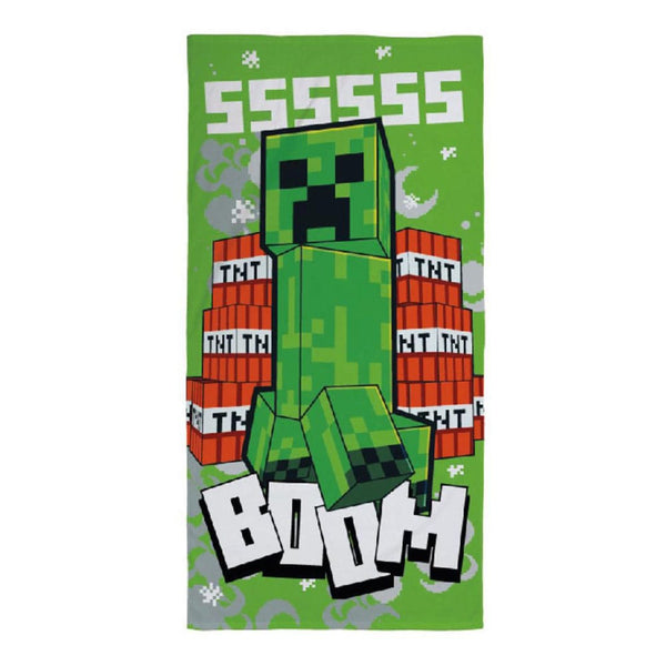 Minecraft Bath Towel - Creeper Boom