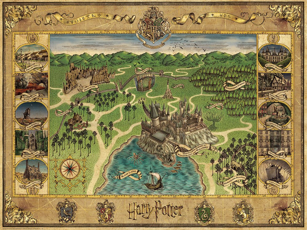 Harry Potter Puzzle - Hogwarts Map