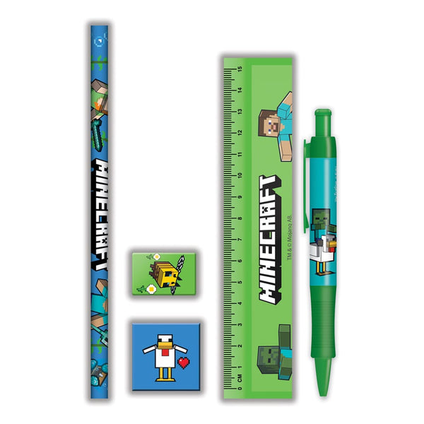 set papeterie minecraft 5 pieces pyramid