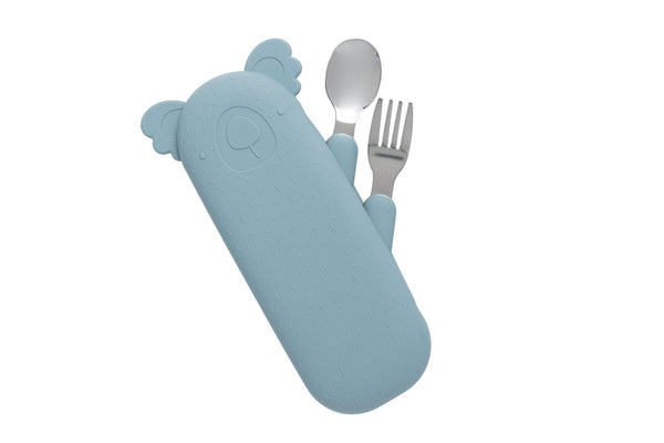 Zoe the Koala Cutlery with Silicone Case Jade