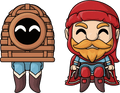 Figurines Monitor Buddiez Manor Lord & Basket Man