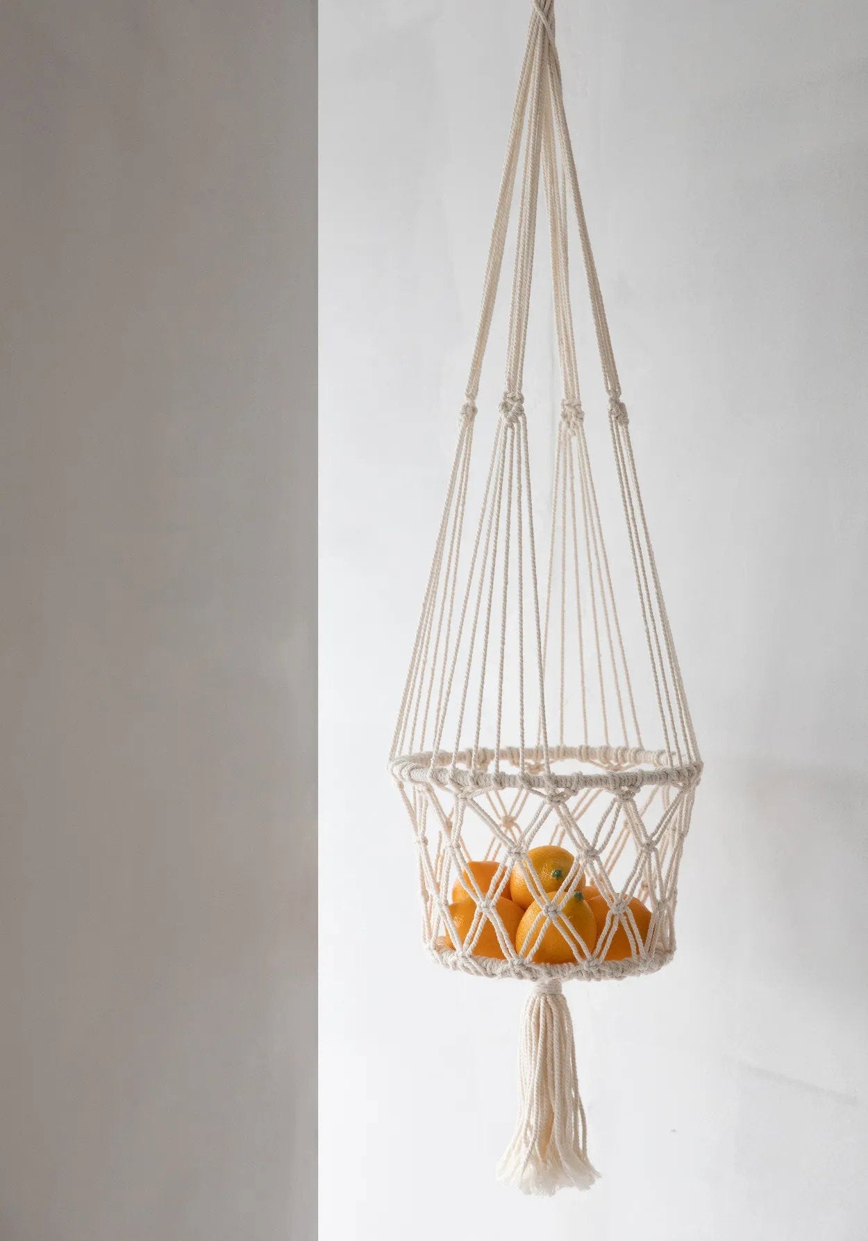 Suspension pour plante en macramé – Blanc L