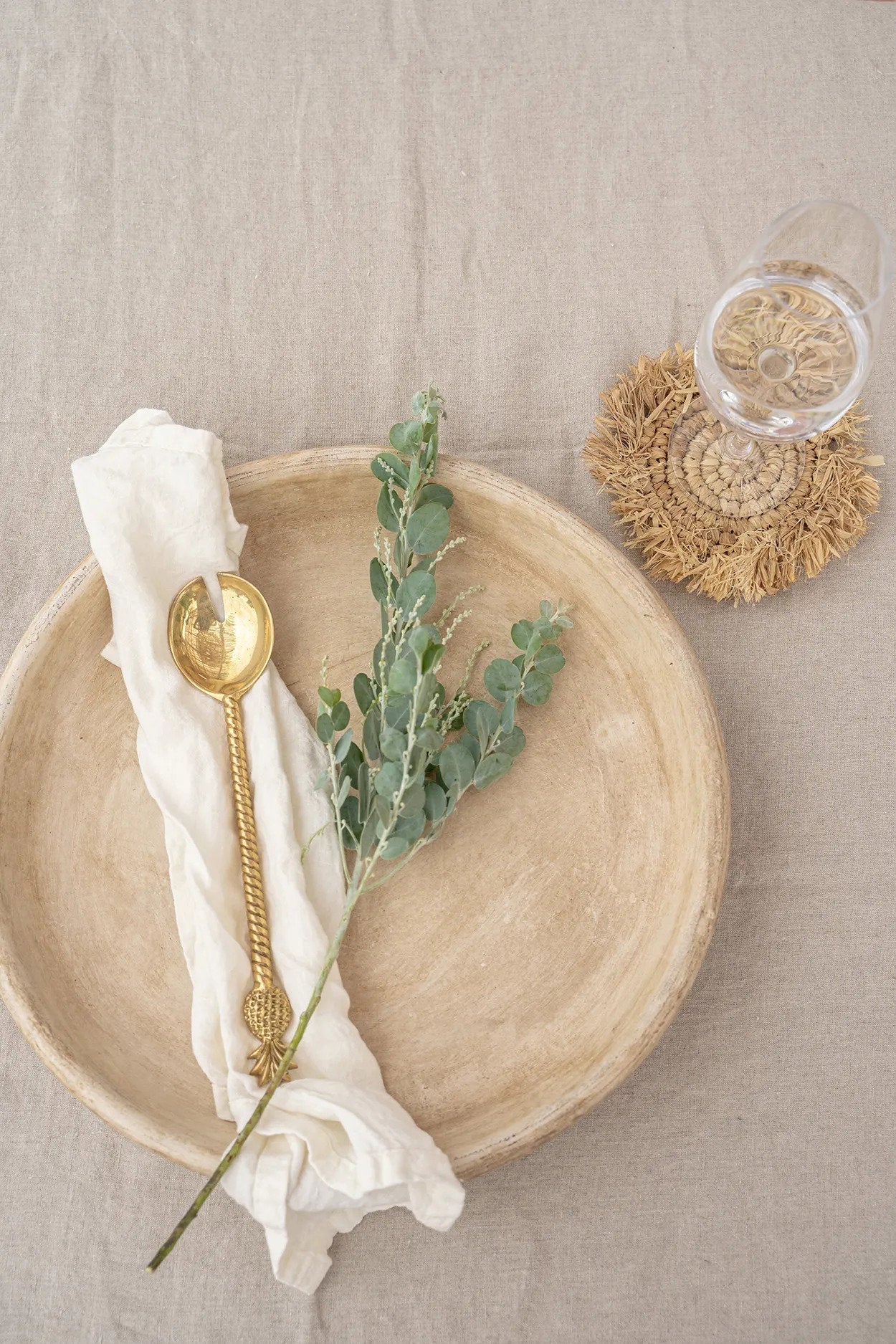 Dessous de verre Fringe en raphia – Naturel
