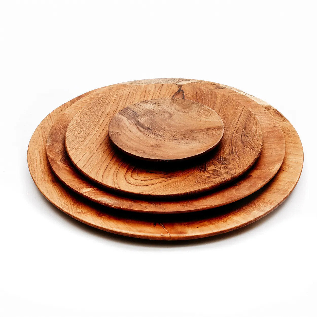 Assiette ronde en racine de teck – XL