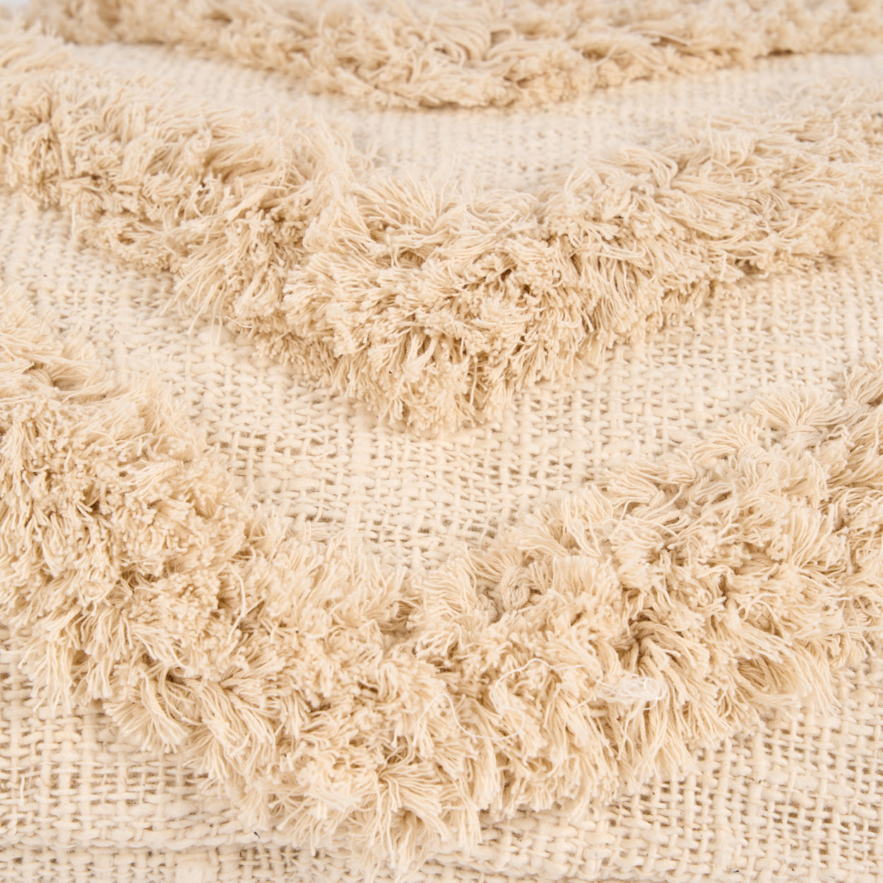 Housse de coussin Nomad à pompons – Crème 35 × 60 cm