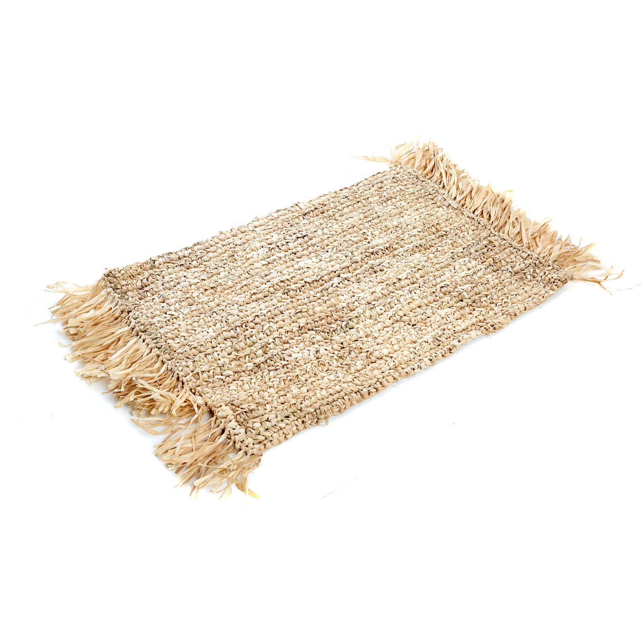 Set de table Fringe en raphia rectangulaire – Naturel