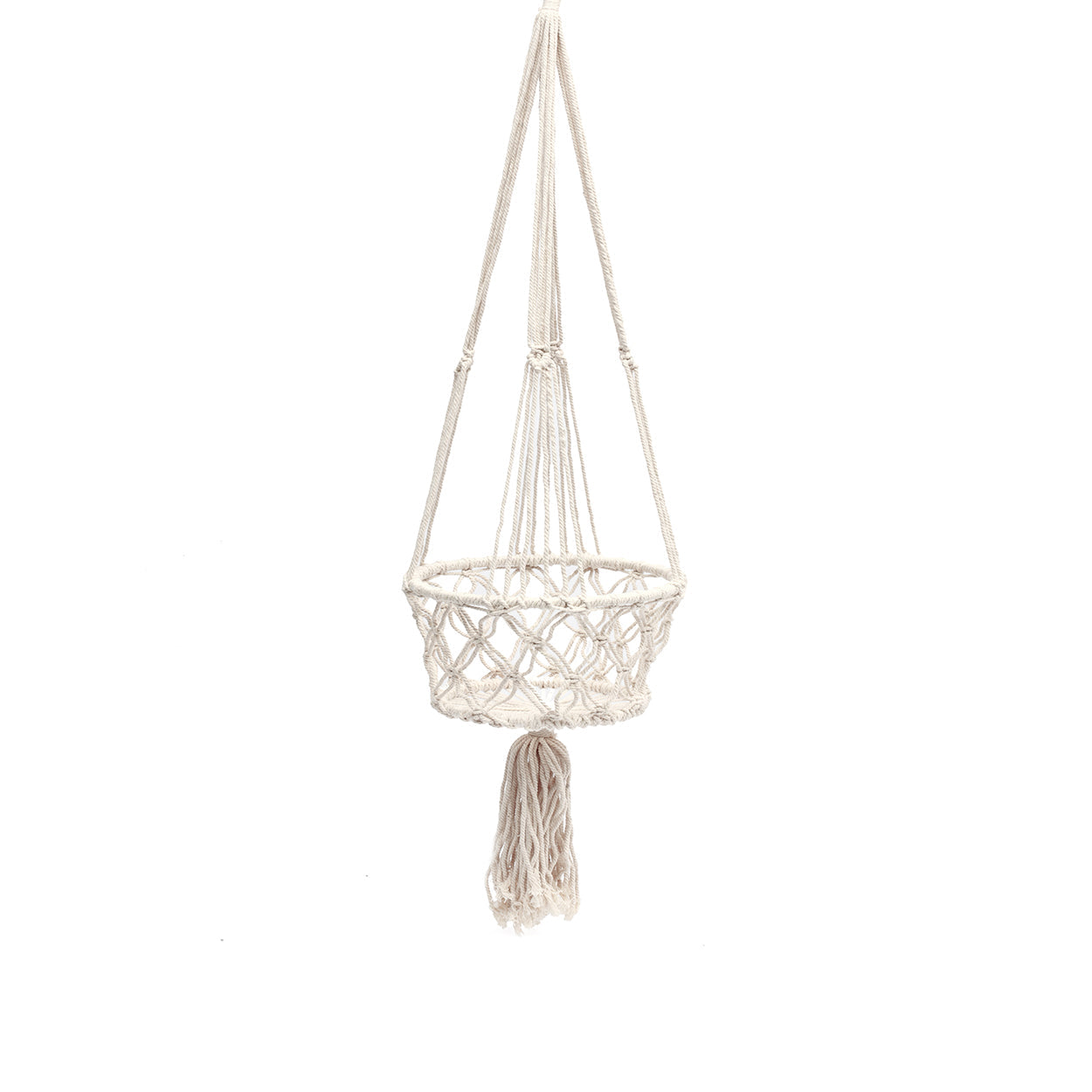 Suspension pour plante en macramé – Blanc L