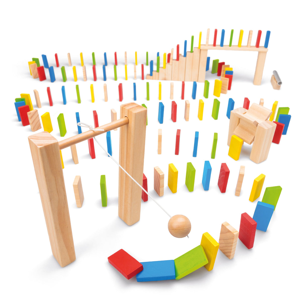 COURSE DE DOMINOS EN BOIS