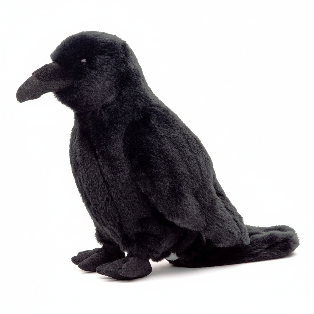 Peluche corbeau noir