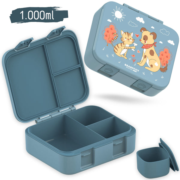 Lunch box with compartments, lightweight & leak-proof - Dog & Cat