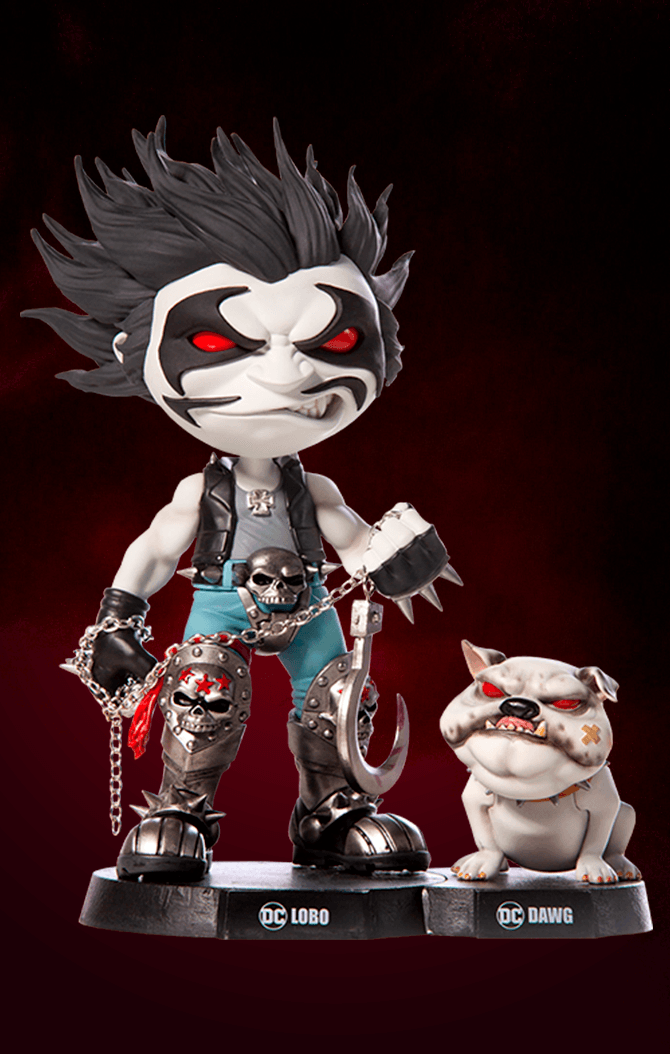 Lobo and Dawg Statue - DC Comics - MiniCo - Iron Studios
