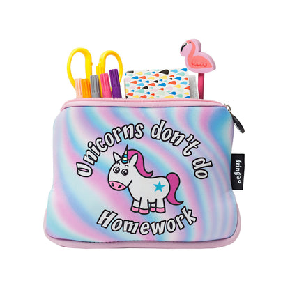 Grande trousse scolaire imprimée – licorne Homework