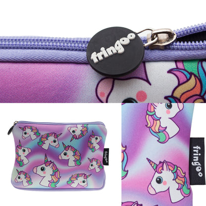 Grande trousse scolaire imprimée – holographique licornes