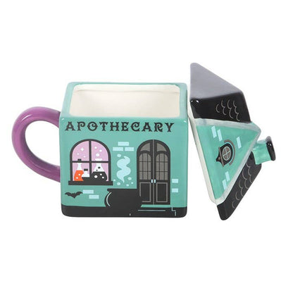 Tasse à couvercle Halloween de boutique d'apothicaire