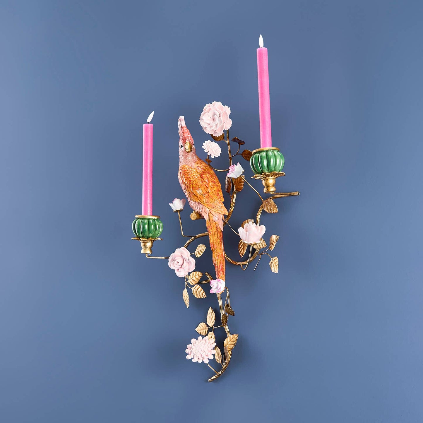 Orange/Gold Parrot Chandelier 39.5 x 12 x 59 cm