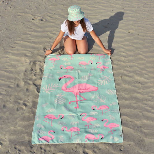 Pink Flamingos Beach Towel