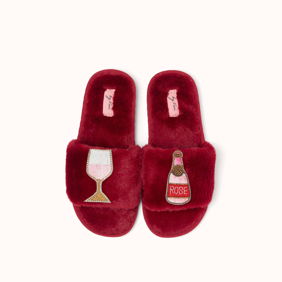 Paire de broches pour Chaussons - Vin Rosé