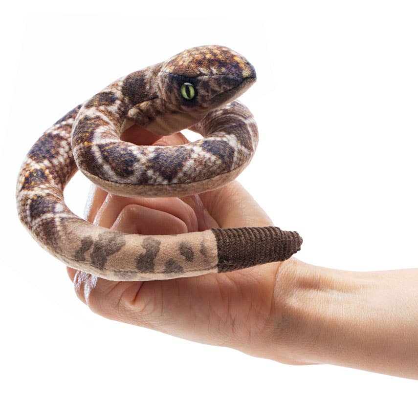 Mini marionetta da dito a forma di serpente a sonagli