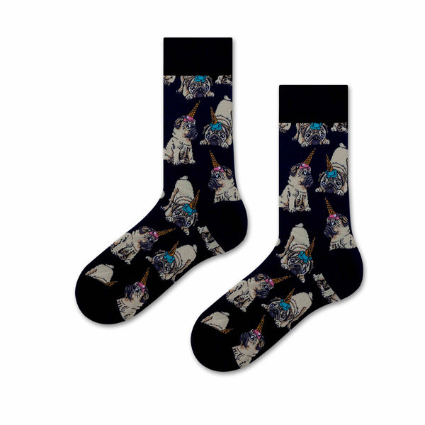 Pug Socks with Ice Cream