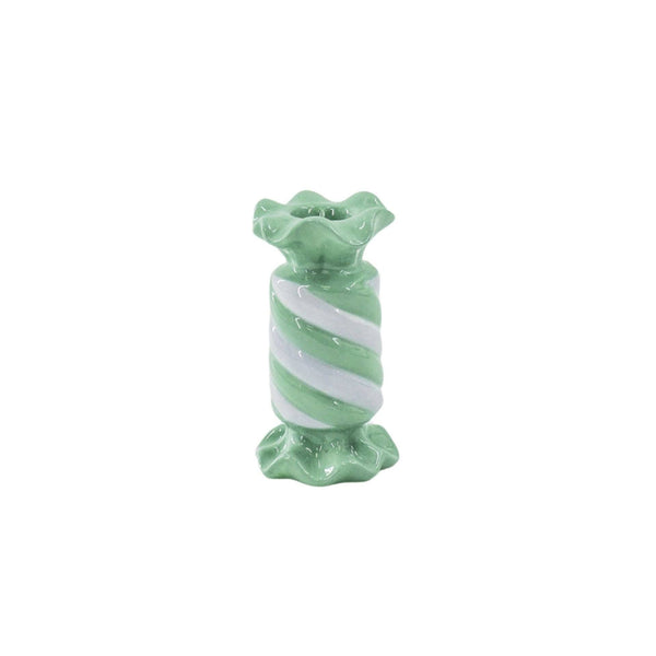 Candlestick - Toffee Candy - Ceramic - Mint/Lilac - 7.5x7.5x13 cm
