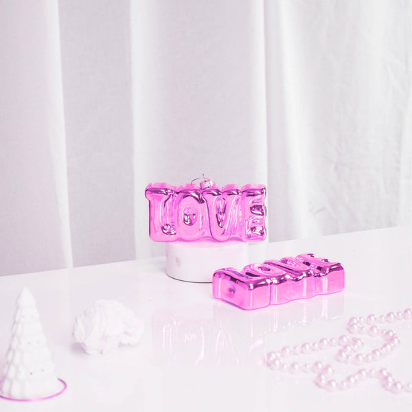LOVE Pink Christmas Ball