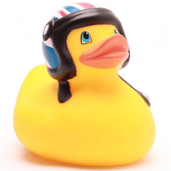 Canard avec Casque de moto
